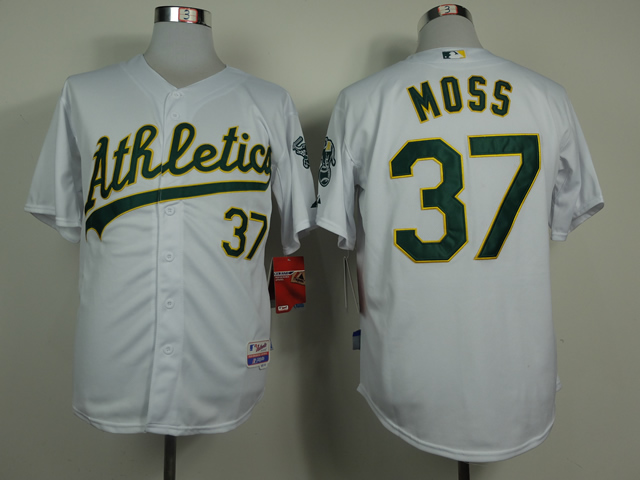 Men Oakland Athletics 37 Moss White MLB Jerseys